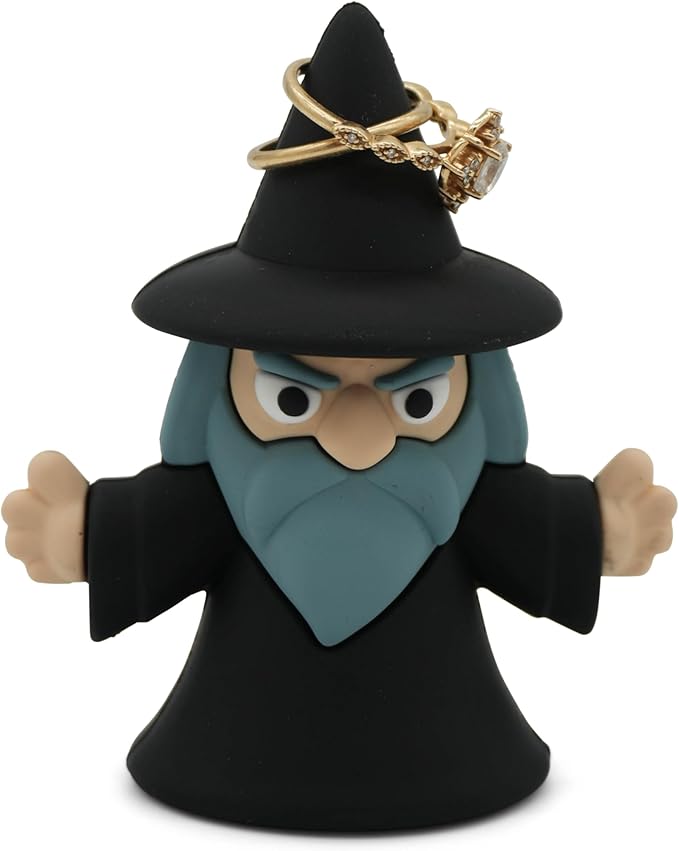 Figurine Ring Holder – Cute and Decorative Jewelry Organizer for Rings, Earrings & Small Accessories – Perfect for Vanity, Dresser, or Bathroom Countertop– Wizard