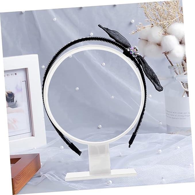 2pcs Acrylic Headband Holder Stands Stylish Round Shape Hairband Display Racks for Women for Home and Boutique Use Lightweight and Portable Organizer for Hair Accessories