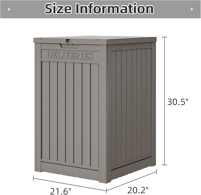 Package Delivery Box for Outside, 48 Gallon Storage with Lockable Secure Design, Large Resin Outdoor Package Drop Cabinet