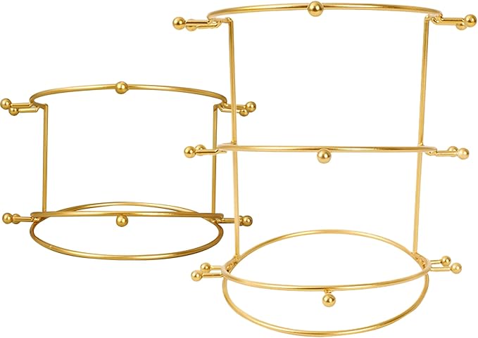 3-Tiers Tiara Holder, Bridal Crown Display Stand, Metal Headband Storage Organizer, 6.9x7.7 Jewelry Holder Organizer for Girl Women Gifts Headband Holder, 3 Layer