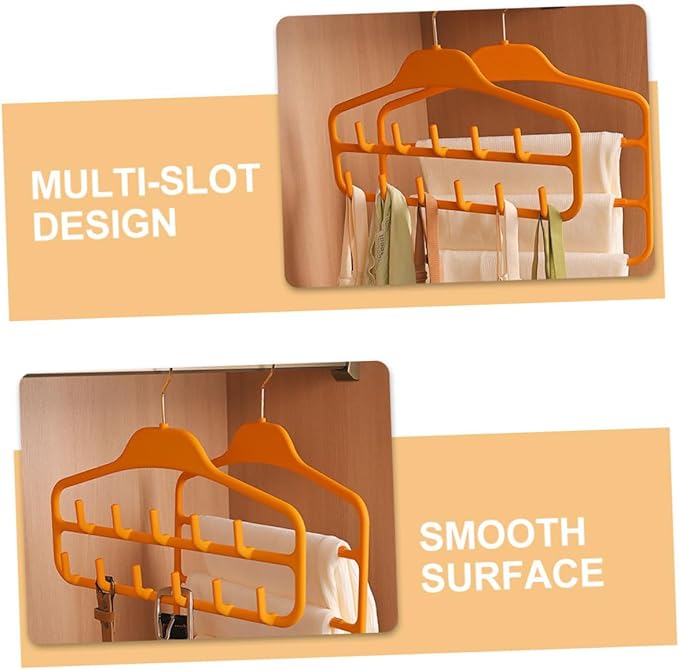 2pcs Multi-Functional Belt Hanger Organizer Hook Tie Scarf Storage Rack for Closet Maximize Closet Space Versatile Hanging Design