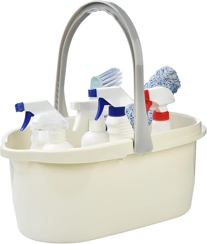 Haundry 4.5 Gallon Cleaning Bucket, Good Grips Household Mop Bucket for Cleaning Supplies, Cleaning Caddy Organizer Basket with Handle, 17.1L, White