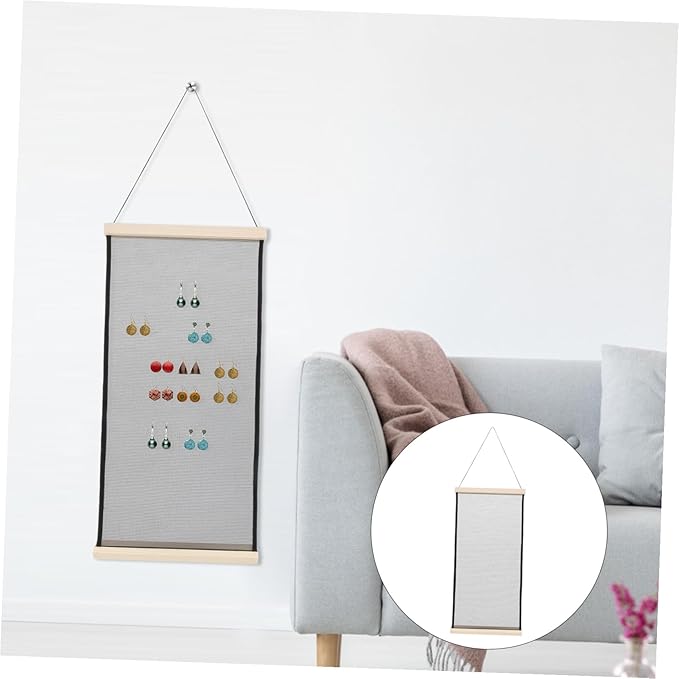 Large Capacity Hanging Earring Organizer Mesh Holder Wall Mounted Jewelry Display Rack for Earrings Hairpins and Accessories Frame
