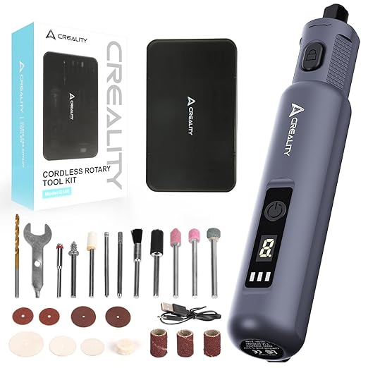 Creality 3D Printer Tools, Cordless Rotary Tool Kit 25Pcs Cordless Handheld 3.7V Multi-Functional 6 Variable Speeds Long Battery Life for 3D Printing Models Grinding Polishing Drilling Cutting