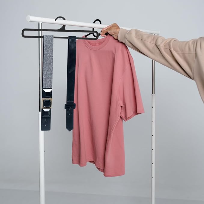 Healifty Multifunctional Clothes Rack Plastic Hanger for Closet Storage Tie Belt Scarf Organizer Lightweight Compact 11.02X3.14X0.19In