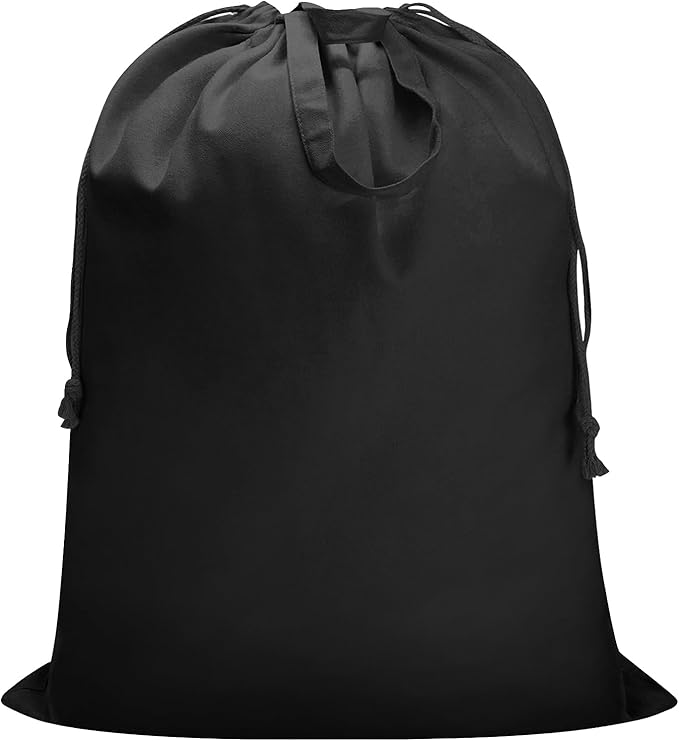Canvas Laundry Bag 33"Wx 35"H, Thick Canvas Laundry Bag with Handles & Drawstring, Extra Large Heavy Duty Washable Basket Liner Hamper Liner Storage Sack (XL Black)