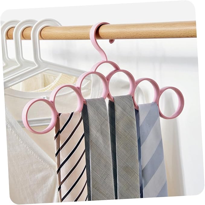Plastic Multifunction Scarf and Tie Holder Space-Saving Closet Organizer for Accessories Belts Scarves and Ties Random Color Design