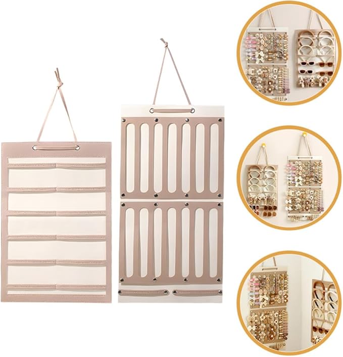 VOSAREA 2pcs Hair Accessories Organizer Holder for Hair Clips and Bows Wall-mounted Felt Storage for Girls for Home Parties and Events