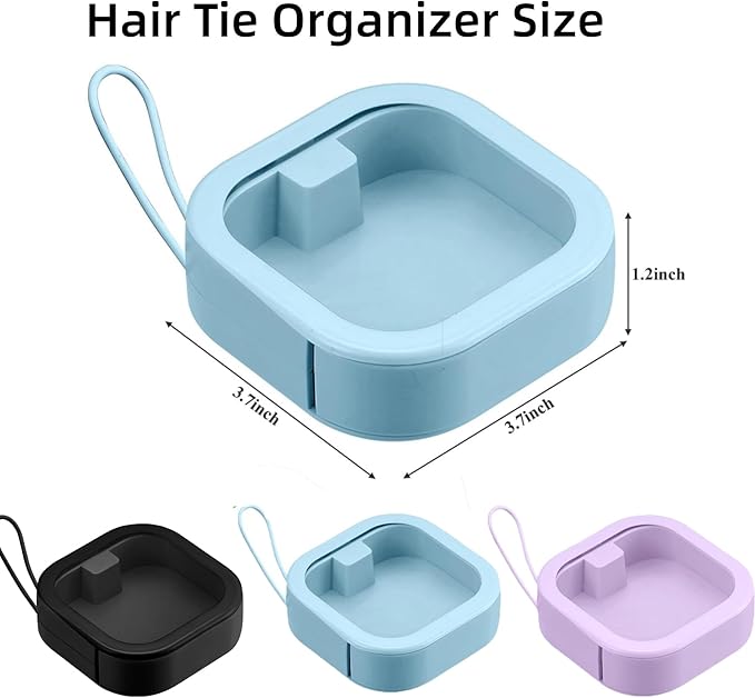 2pcs Hair Tie Organizer,Portable Travel Qtip Holder,Bathroom Storage Organizer Qtip Dispenser Cotton Swabs Dispenser Kids Hair Accessory Box with Lid for Bathroom,Desktop Organizer(2PCS,2Black)