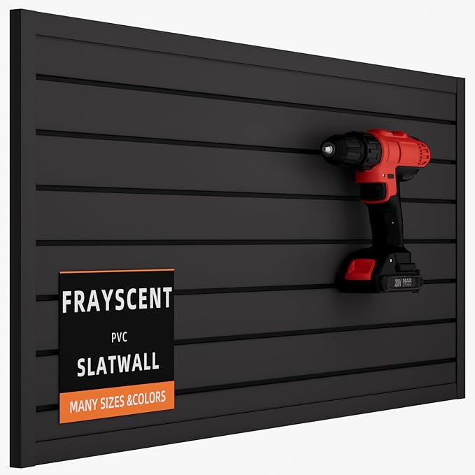 Slat Wall Paneling Garage Slatwall Storage Systems, Slatwall Panel 4x2 ft Garage Wall Organizer PVC Wall Panels Bike Rack Storage & Organization Products Garden Tool Organizer Wall Mount