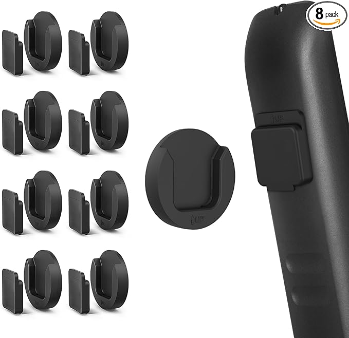 Magnetic Remote Control Holder Wall Mount, Self-Adhesive Bedside Caddy for TV Backside/Bedroom/Office/RV Home Organizer Storage(Black 8)