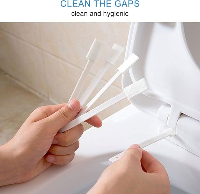 10 PCS 14×1.5cm Disposable Crevice Cleaning Brushes Small Detail Toilet Corners Cleaning Brushes Keyboards Tight Spaces Crevice Tool for Home Office(White)