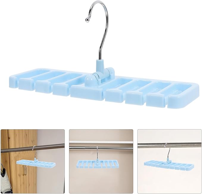 Belt Organizer and Tie Rack for Closet Small Sky-Color Belt Hanger with Multi-Function Storage for Ties and Scarves Space-Saving Accessory Organizer for Wardrobe