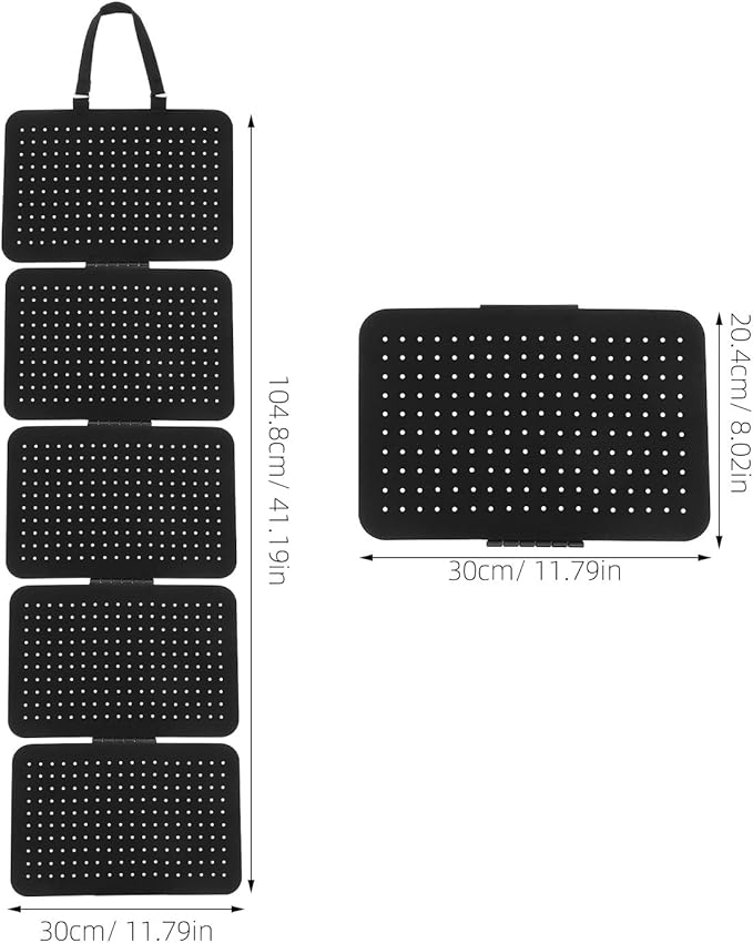 BESPORTBLE Wall-mount Jewelry Organizer Felt Board with Detachable Design, Earring and Necklace Display Holder, Black Hanging Accessory Storage for Home and Commercial Use