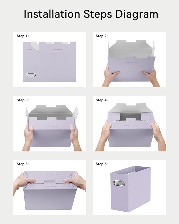 Oterri Cardboard File Organizer Box for Hanging File Folders Letter Size,File Box for Computer Desk,File Cabinet,Working Home,Office,Classroom (Variegated, Letter Size - 4 Packs)