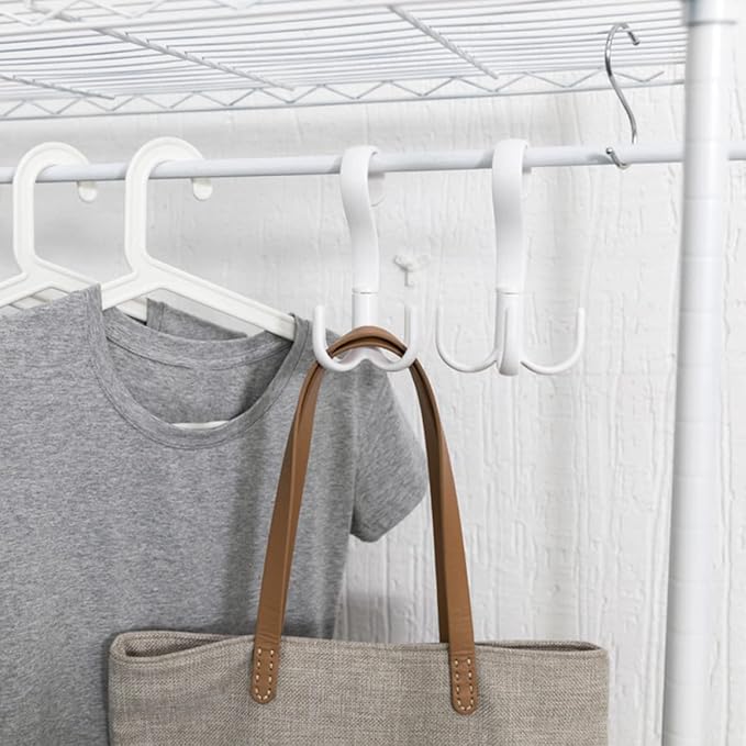 3pcs Rotating Four Hooks Organizer for Scarves Ties and Accessories Creative Closet Hanger White Multifunctional Design for Easy Access and Organization