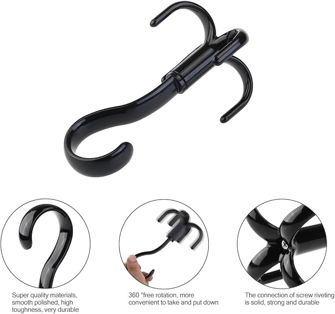 TinkSky Belt Hanger Scarf Tie Rack Holder Hook for Closet Organizer 360 Degree Rotating 3 Pack