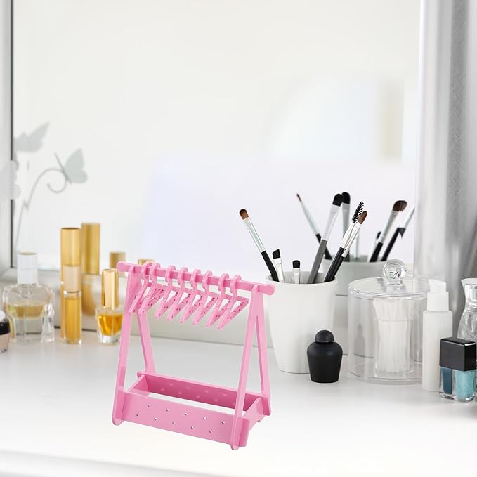 PATIKIL 30pcs Clothes Hanger Earring Holder, Mini Acrylic Coat Hangers Earring Hangers Hanger Rack Small for Earring Holder Organizer Stand Studs, Red