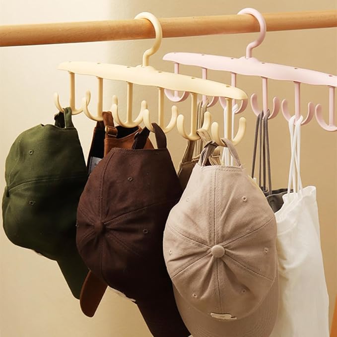 4pcs Rotatable 12-Hook Hanging Closet Organizer for Belts and Ties, Multifunctional Scarf and Hat Storage Rack for Men’s Wardrobe, Space-Saving Accessory Organizer