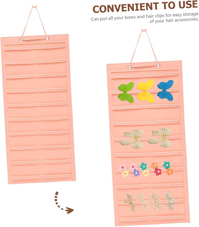 PRETYZOOM Hair Clip Organizer Wall Hanging Rack Portable Hanger for Hair Bows and Clips