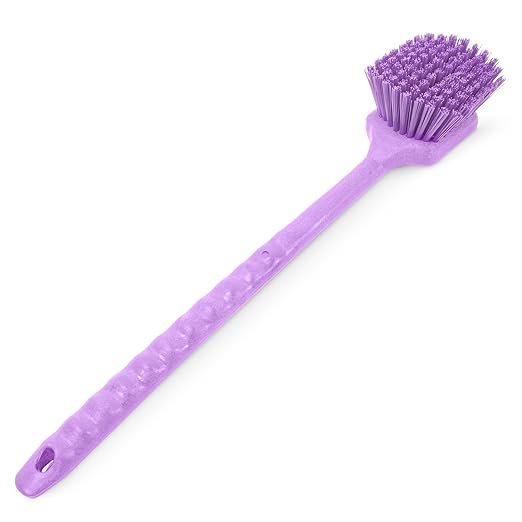 SPARTA 40501EC68 Plastic Large Scrub Brush, Kitchen Brush, Utility Brush With Long Handle For Cleaning, 20 Inches, Purple, (Pack of 6)