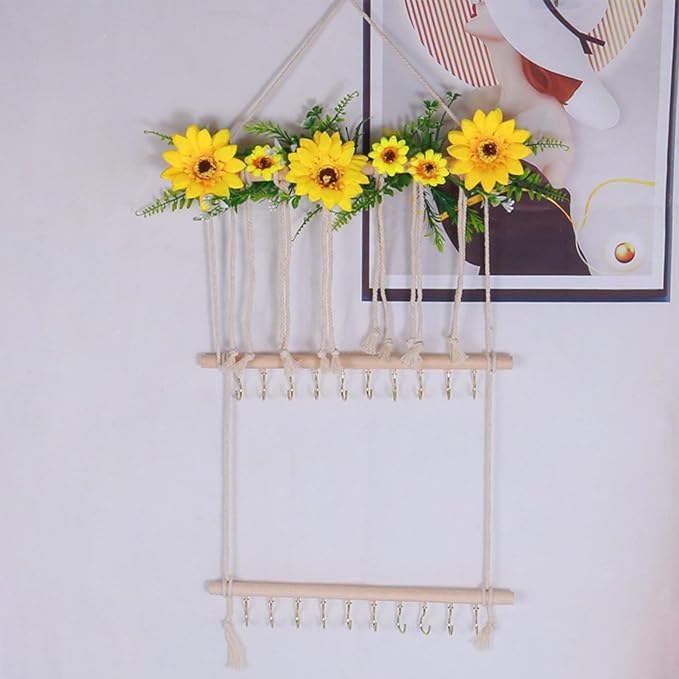 Hanging Hair Accessories Organizer, Hair Clips Storage Holder, Hair Bow Holder Organizer, Headband Holder, Hair Accessories Storage Display Wall Hanging Decor for Women Girls Room Closet Door(Yellow)