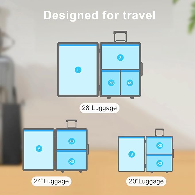Travel Vacuum Bags Combo 6 Pack - Space Saver Vacuum Storage Bags for Clothing and Luggage