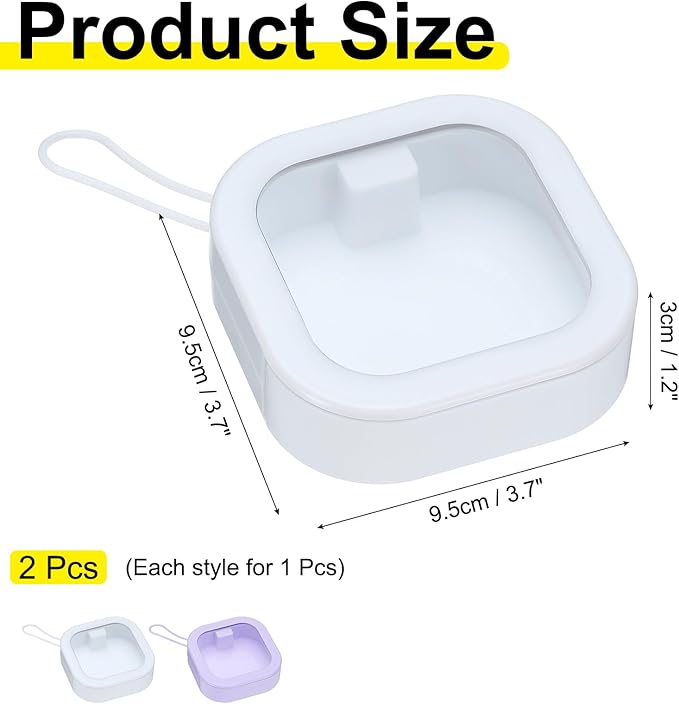 uxcell Hair Tie Organizer Boxes, 2 Pcs Hair Accessories Organizer, Portable Hair Tie Holder Organizer Can, Optimal Travel for Hair Tie, Hair Clip, Hair Supplies, White/Purple