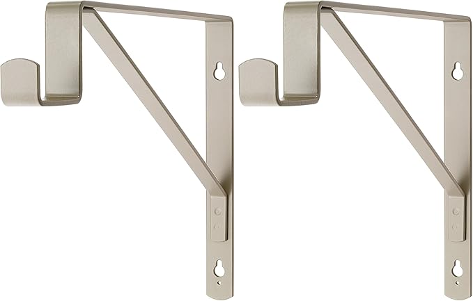 ClosetMaid SuiteSymphony Closet Bracket for Center Rod, and Shelf Support, Add On Accessory, Satin Nickel (Pack of 2)