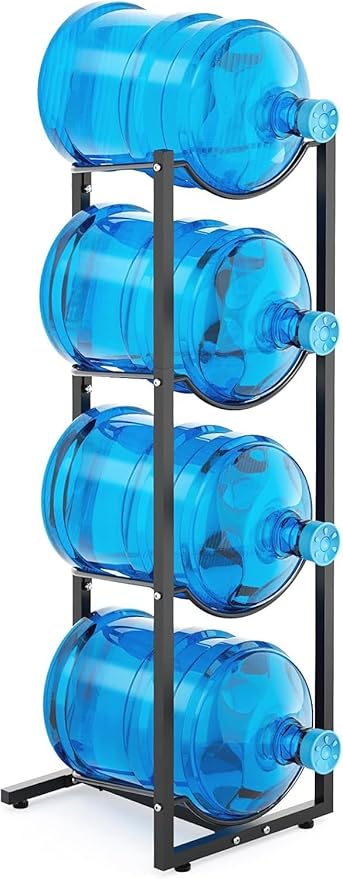 MYLOLF 5 Gallon Water Jug Holder : 4 Tier Water Jug Stand Holder for 5 Gallon Water Dispenser- 5 Gal Water Bottle Storage Rack Organizer for Home Kitchen Garage