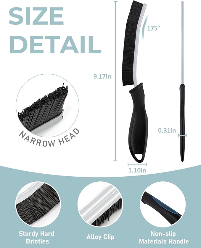 SXhyf Cleaning Brush - Hard Bristle Crevice Cleaning Brush, Multifunctional Gap Scrub Brush, Home Essentials, Bathroom Cleaner Tools for Household Use, Kitchen, Window, Faucet, S1110SE