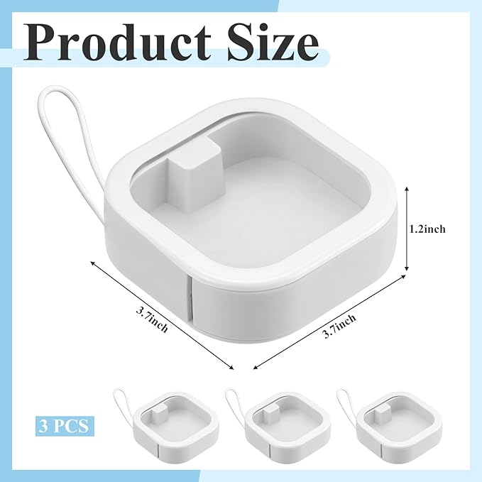Kathfly 3 Hair Tie Organizer, Bobby Pin Holder, Cotton Swab Dispenser, Stackable Hair Accessory Jewelry Organizer Box, Hanging Tie Container, Travel Case for Women Desk Desktop(White)