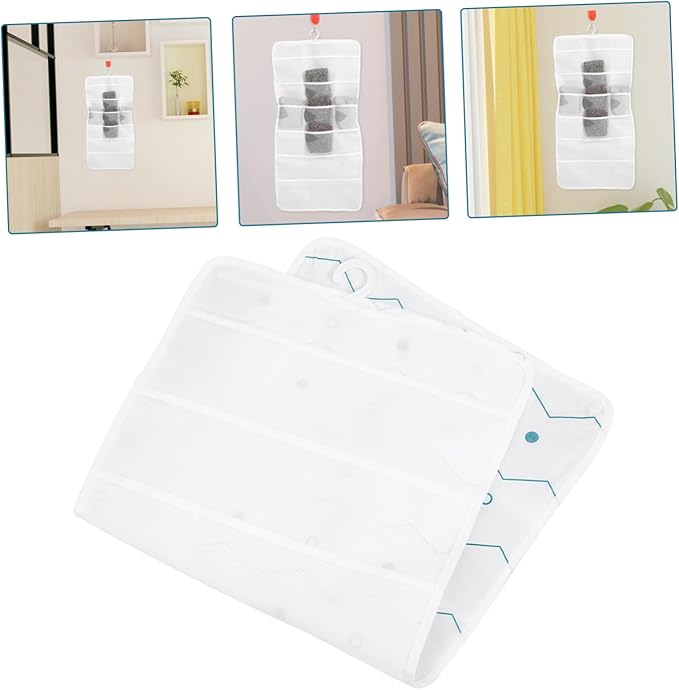 FRCOLOR Hanging Hair Accessories Organizer with Pockets for Compartment Wall Storage Pouch for Bows Clips and Hairpins Decorative for Clutter Spaces