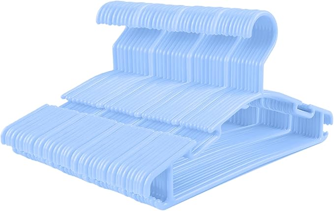 GoodtoU Plastic Childrens Hangers 60 Pack, Blue, Lightweight, Slim, Ideal for Baby Clothes, Kids Hangers, Closet Organization