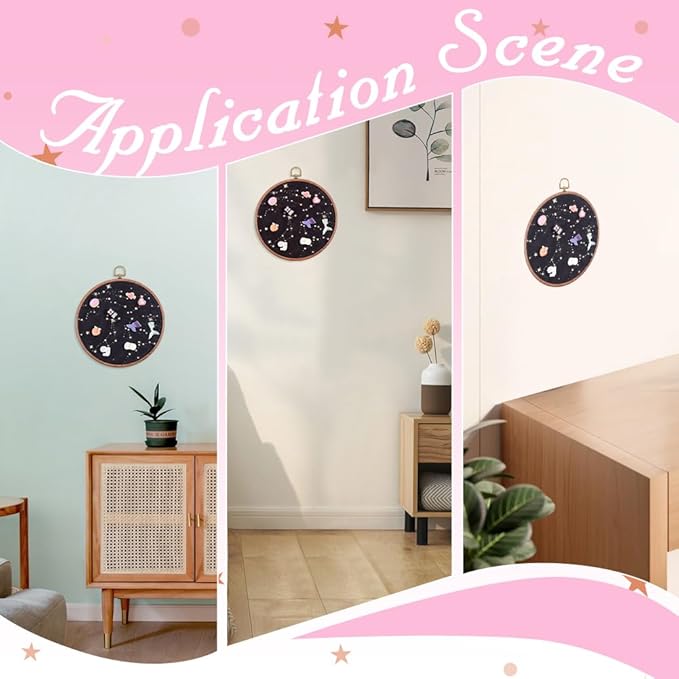 GORGECRAFT Badge Brooch Pennant Display Board Wall Hanging Vintage Round Velvet Organizer Storage Case Earrings Necklace Enamel Pin Holder Collection Display Stand for Jewelry Hair Accessory Black