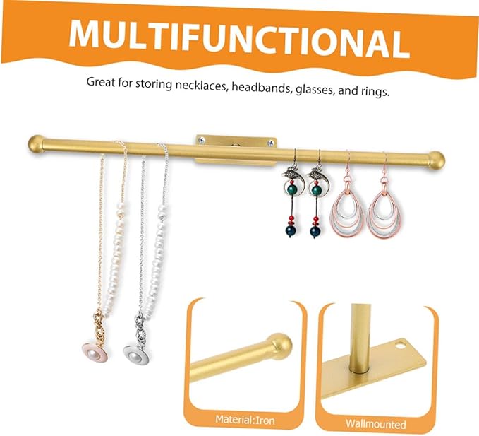 Cabilock 2pcs Decorative Necklace Hanger Wall Storage Shelf Jewelry Organizer Stand Material Wall Jewelry Organizer Hanging
