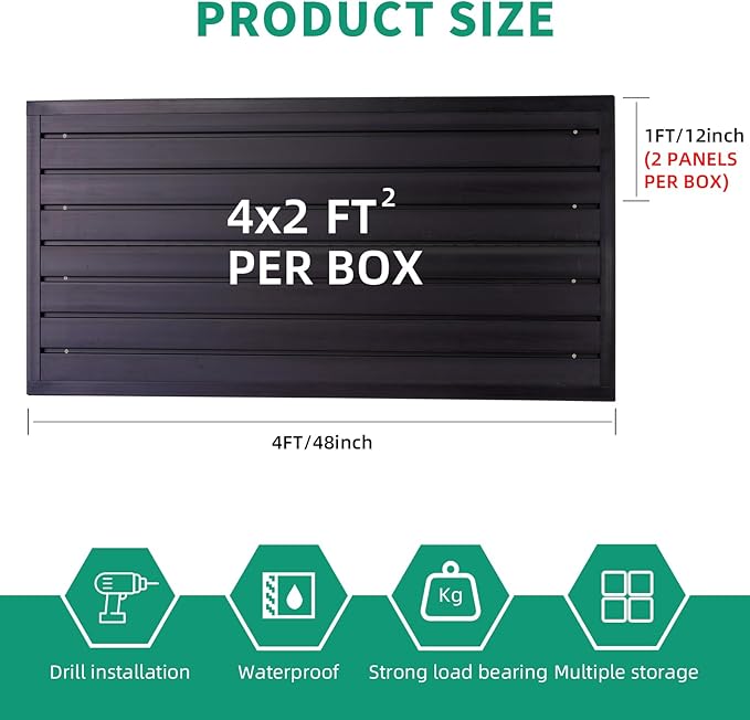 Slat Wall Paneling Garage Slatwall Storage Systems, Slatwall Panel 4x2 ft Garage Wall Organizer PVC Wall Panels Bike Rack Storage & Organization Products Garden Tool Organizer Wall Mount