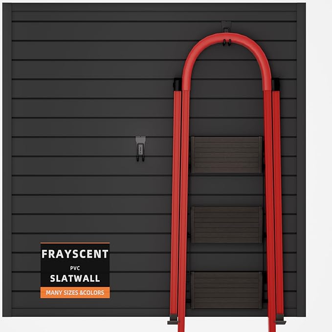 Slat Wall Paneling Garage Slat Wall Storage Systems, Slatwall Panels 4x4 ft Peg Board Tool Organization, PVC Wall Slat Panels Wall Organizer Black Slatwall Garage Storage & Organization Products