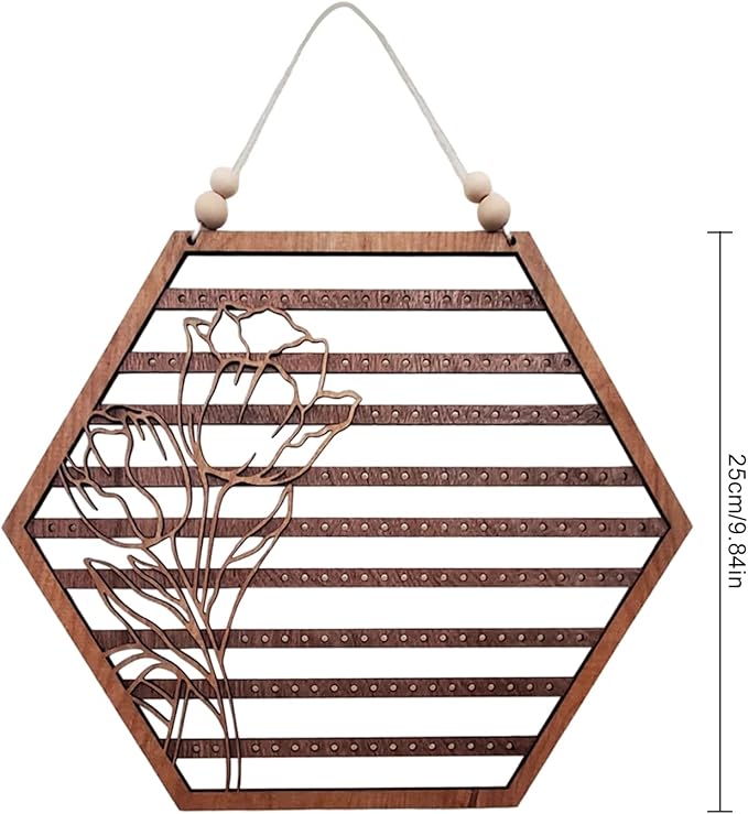 Wood Earring Wall Holder Organizer,9.8 Inch Jewelry Organizer Wall Mounted,Hanging Jewelry Organizer Earring Organizer Holder for Jewelry Earring Stud Display,A2