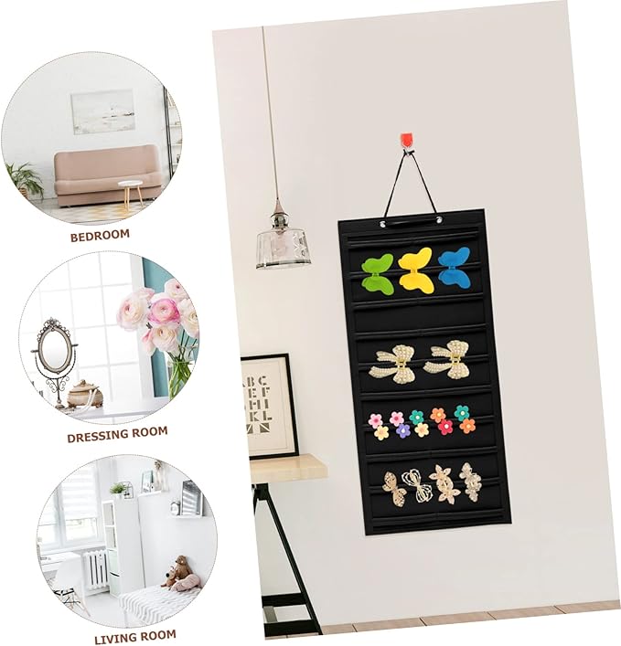 PRETYZOOM Wall Hanging Hair Accessories Organizer for Girls Display Rack for Hair Clips Bows and Sunglasses for Home Decor and