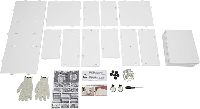 Literature Organizer, 24-Compartment Paper Organizer with 2 Drawers, Storage Cabinet, Mail Sorter for Office Classroom Home, Adjustable Shelves & Lockable Design (White)