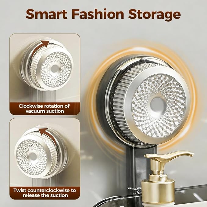 No-Drill Bathroom Suction Storage Box, 2026 Upgrade Removable Bathroom Hanging Suction Storage Box, Corrugated Suction Cup Storage Holder for Home, Bathroom Shower Caddy (Transparent)