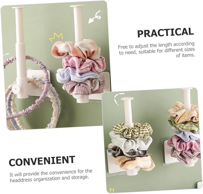 LIFKOME 2pcs Wall-mounted Hair Accessories Organizer Hook Storage for Hair Ties and Scrunchies Installation Stylish and Durable Design