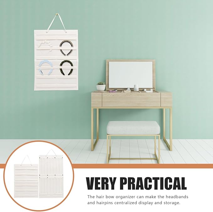 Cabilock 2pcs Wall Hanging Hair Accessories Organizer Hair Bow Holder Clip Rack for Neat Storage for Birthday Christmas and Everyday Use Display Board