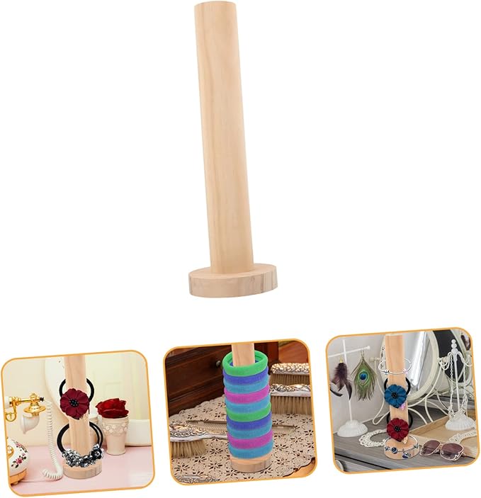 VALICLUD Hair Accessories Organizer Solid Wood Display Stand Hairband Holder Hoop Storage Rack Hair Tie Stand for Home