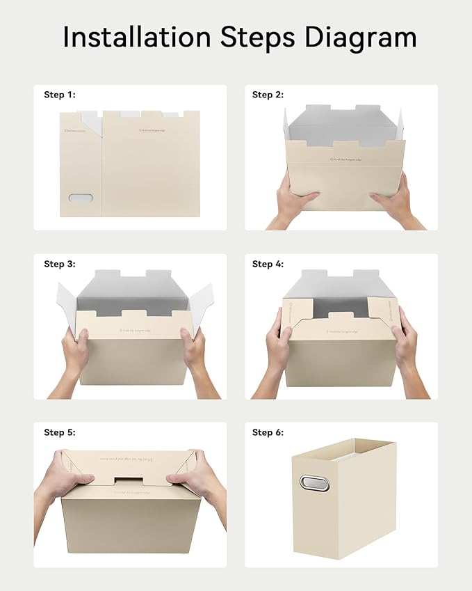 Oterri Cardboard File Organizer Box for Hanging File Folders Letter Size,File Box for Computer Desk,File Cabinet,Working Home,Office,Classroom (Colorful, Letter Size - 4 Packs)