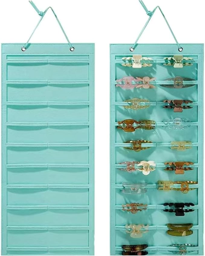 Hanging Claw Clip Organizer for Women Large Capacity Hair Bows Holder Hair Accessories Storage for Sunglasses, Hair Clips, Jewelry, Headbands, Claw Clips Organizer