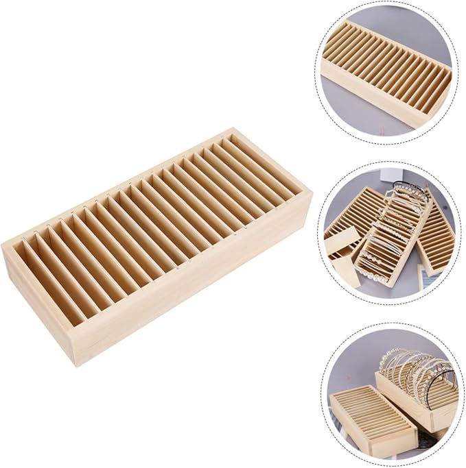 Creative Headband Storage Box Wooden Hair Accessory Organizer with Compartments for Efficient Hairband Display and Storage
