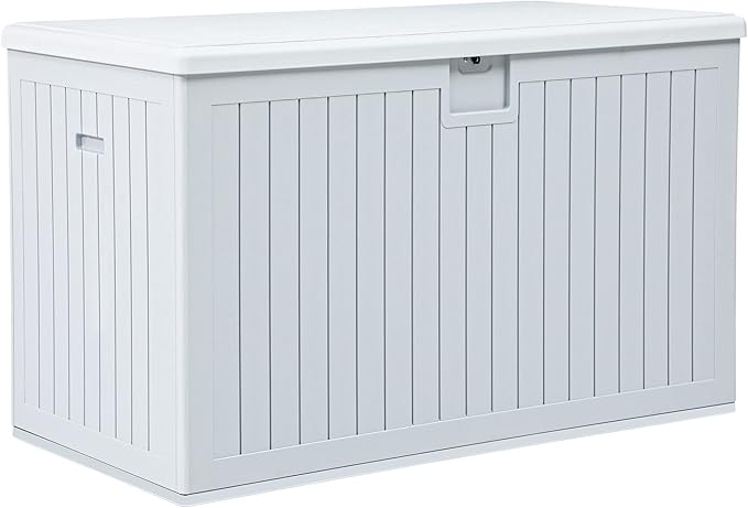 YITAHOME 230 Gallon Double-Wall Deck Box with Divider & Side Handles, Outdoor Large Storage for Patio Furniture Cushions, Garden Pool Accessories, Water Resistant & Lockable