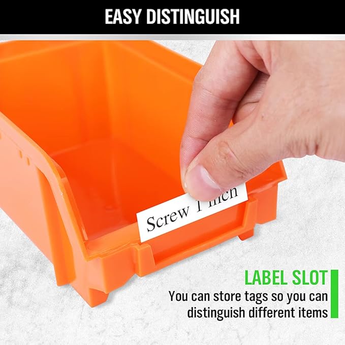 30-Bin Wall-Mounted Storage Bins, Heavy-Duty Garage Tool Organizer for Screws, Nuts, Bolts, Nails, Small Hardware Parts - Easy Installation and Customizable